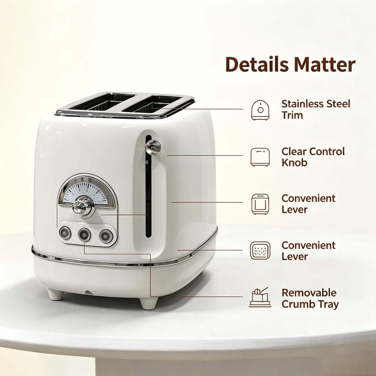 Stainless Steel Mini 2 Slice Toaster, Retro Automatic Bread Toaster, Household Breakfast Toast Maker